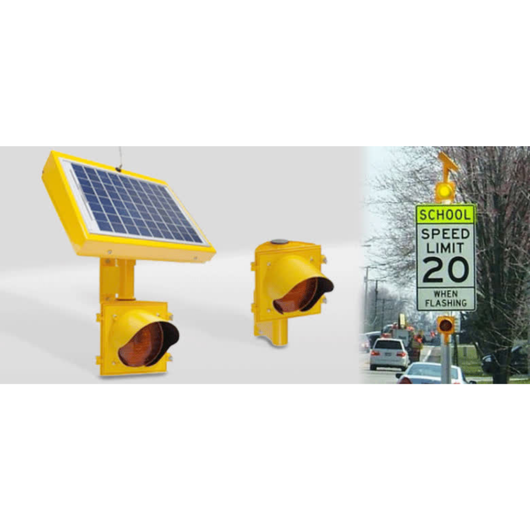 School Zone Flashing Beacons & Safety Systems Solar Powered Coral Sales